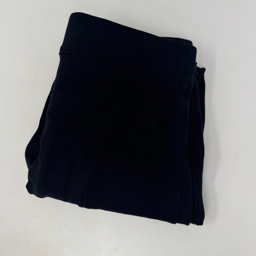 Spanx The Perfect Pant Women Small Black Cropped Skinny High Rise Ponte Slit Hem